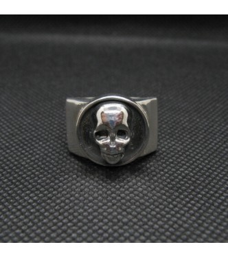 R002019 Sterling Silver Men Biker Ring Skull Solid Genuine Hallmarked 925 Handmade